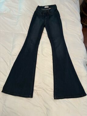 Vibrant Dark Blue Flare Jeans